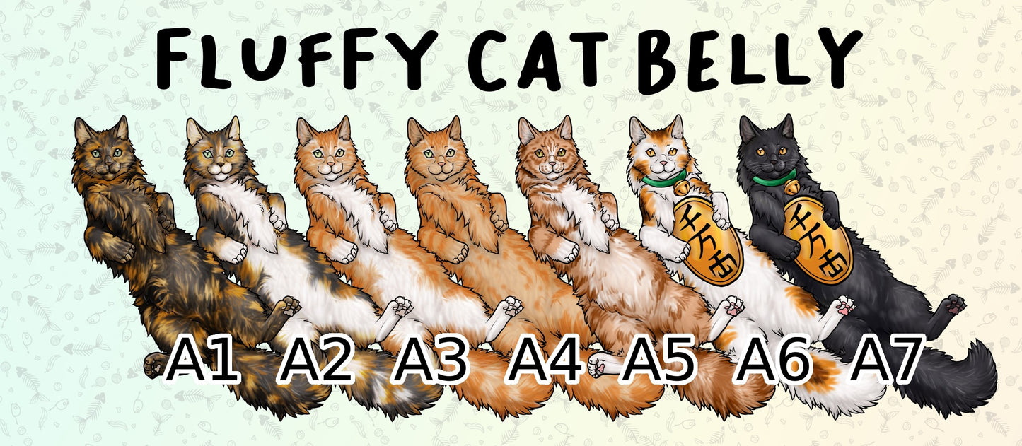 Fluffy Cat Belly Laminated Vinyl Decal Sticker