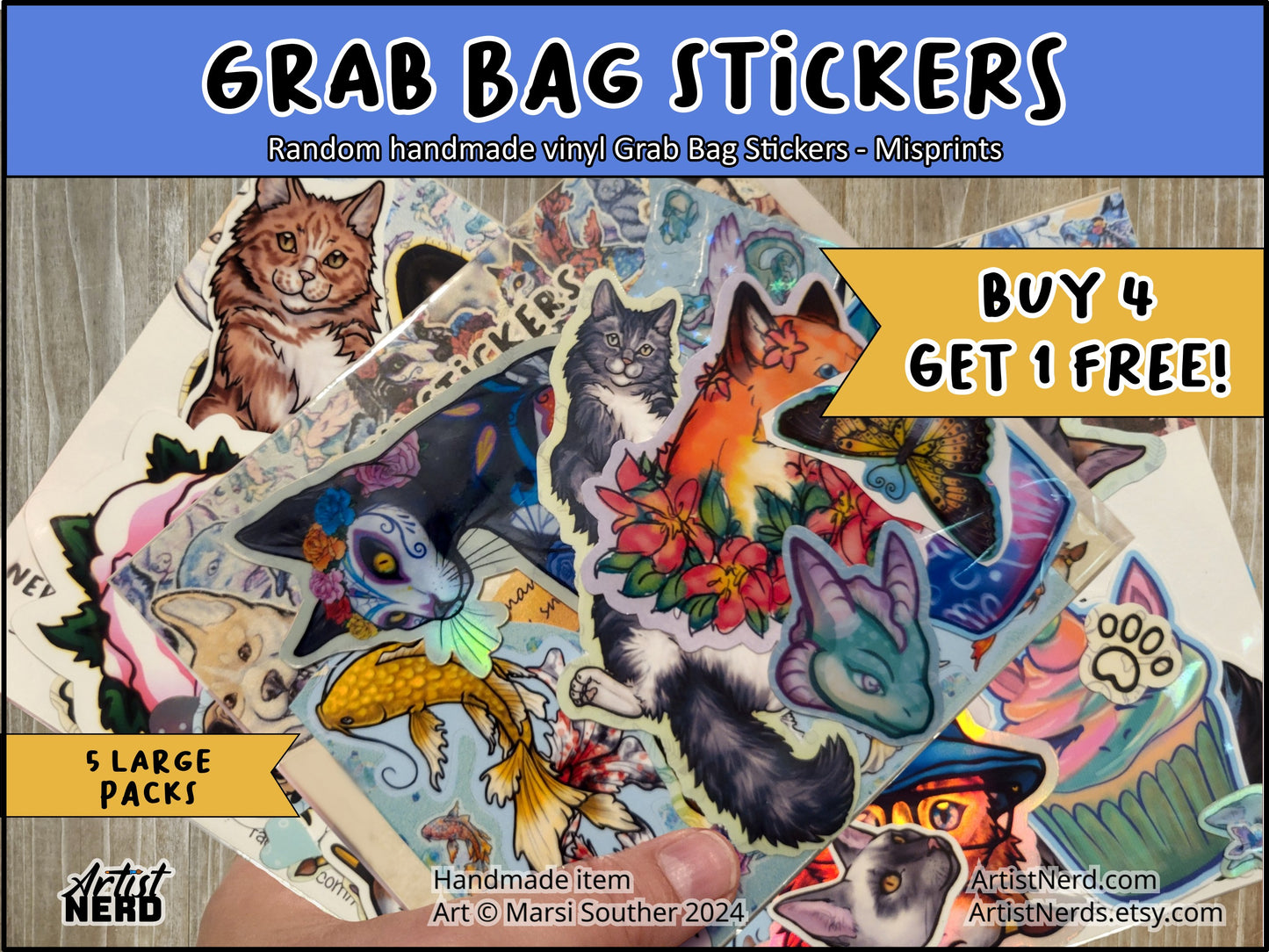 Random Vinyl Sticker Grab Bag Bundle! - Non-Standard sized, Misprints, Prototypes, Discontinued, Imperfect, and other includes Sticker-fetti