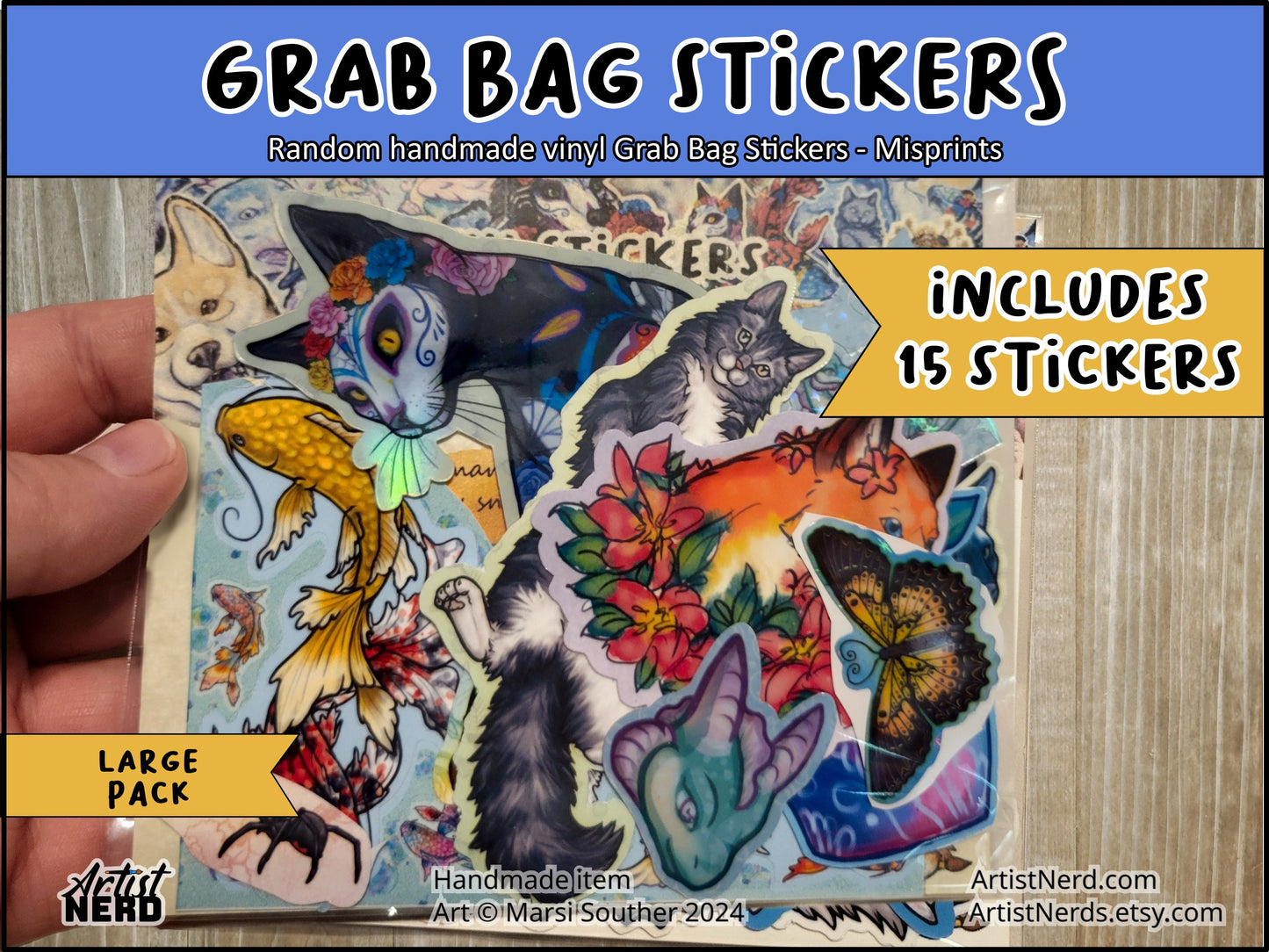 Random Vinyl Sticker Grab Bag Bundle! - Non-Standard sized, Misprints, Prototypes, Discontinued, Imperfect, and other includes Sticker-fetti