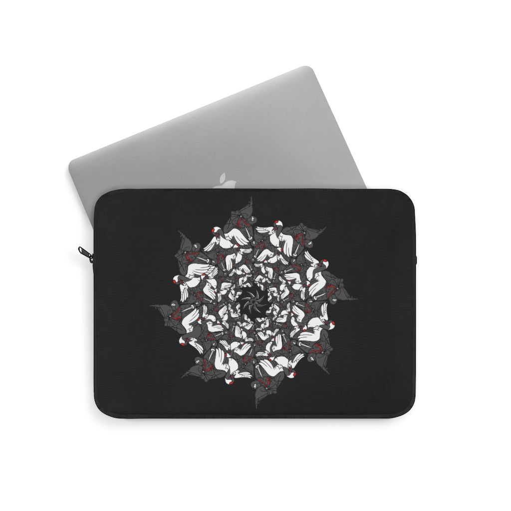 Ninja Crane Shuriken Tessellation Pattern Laptop Tablet Sleeve