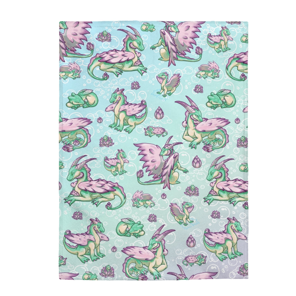 Lolipond Velveteen Plush Blanket Pastel Rainbow Bubbles