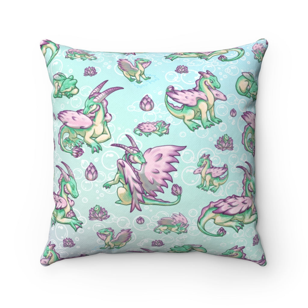 Lolipond Pastel Rainbow Bubbles Spun Polyester Square Pillow