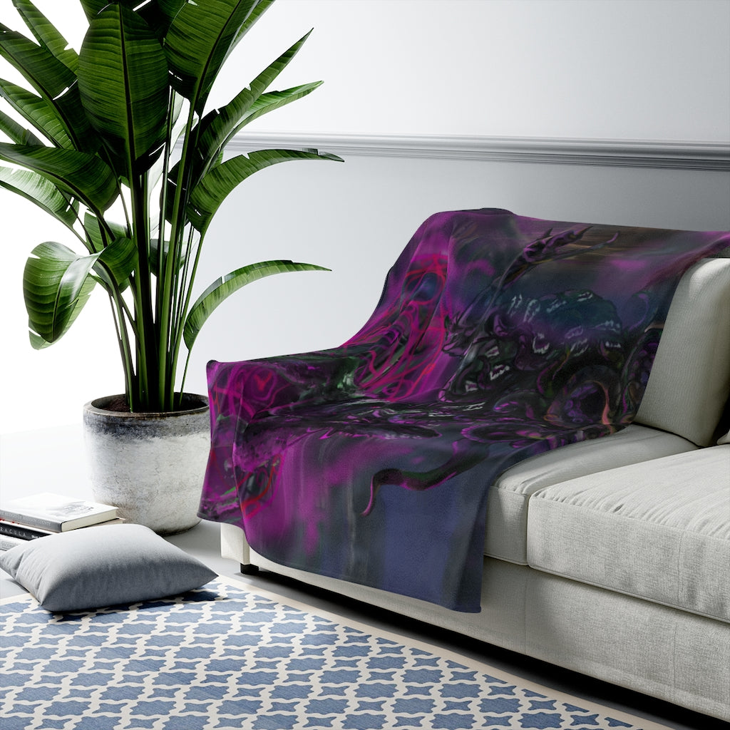 Lovecraft Punk Hound Velveteen Plush Blanket