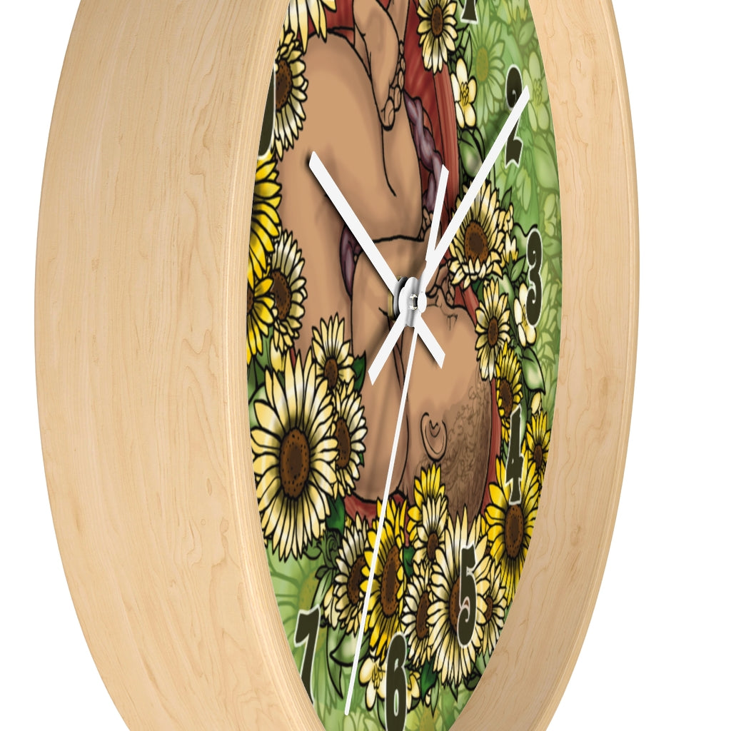 Caramel Sunflower Fetus Precious Growing Life Wall Clock Great for Nursery Child Care Labor and Delivery Nurse Doctor Pediatrician