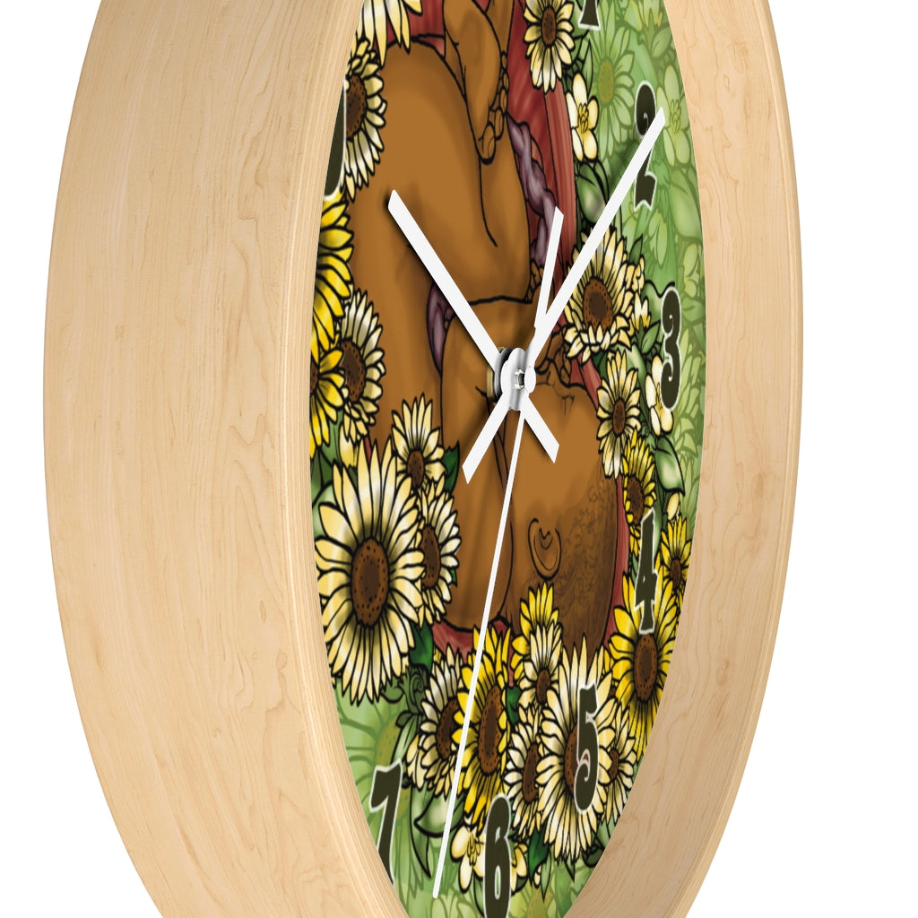 Chocolate Sunflower Fetus Precious Growing Life Wall Clock Great for Nursery Child Care Labor and Delivery Nurse Doctor Pediatrician