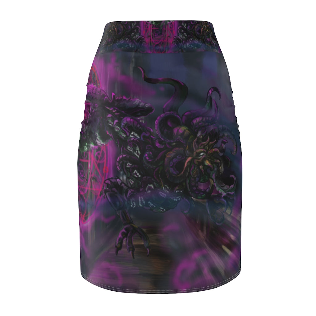 Lovecraft Punk Hound Pencil Skirt