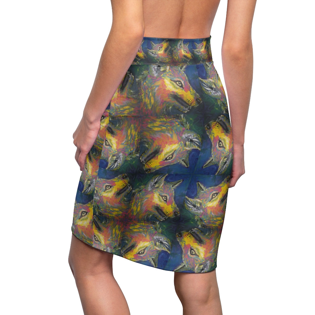 Spring Lupin Pencil Skirt