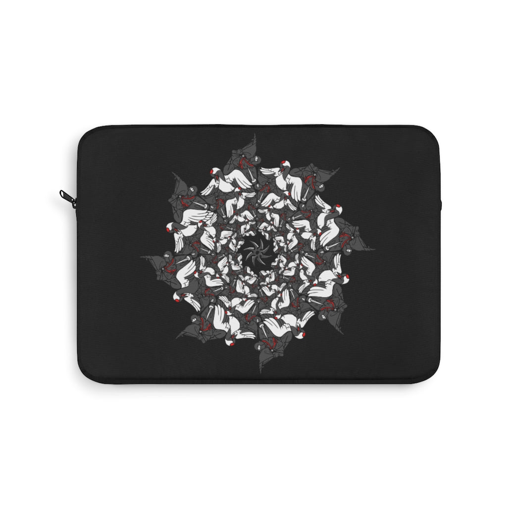 Ninja Crane Shuriken Tessellation Pattern Laptop Tablet Sleeve