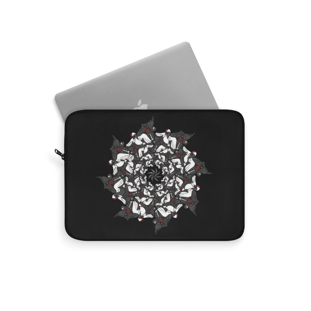 Ninja Crane Shuriken Tessellation Pattern Laptop Tablet Sleeve