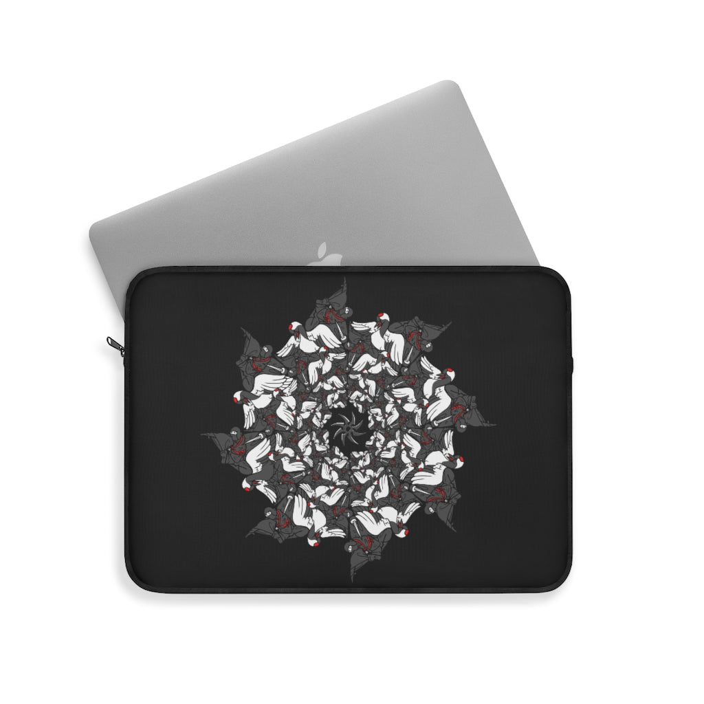 Ninja Crane Shuriken Tessellation Pattern Laptop Tablet Sleeve