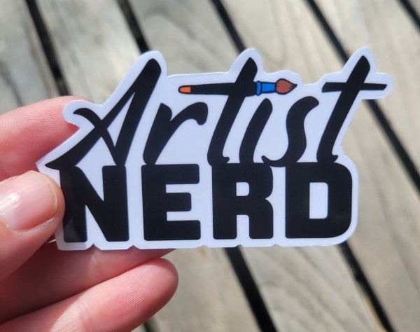 3.25 inch Artist Nerd Laminated Vinyl Decal Sticker