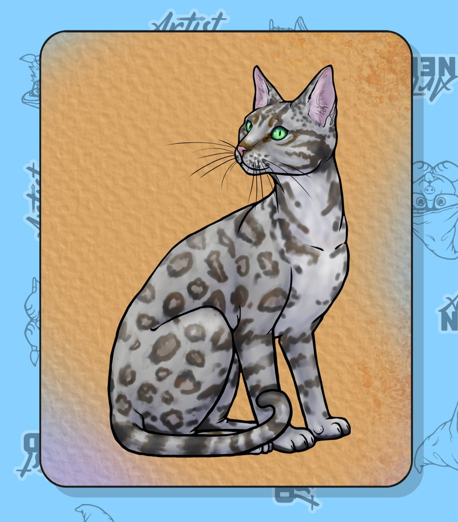 Custom Cat Laminated Vinyl Stickers Your-cat-here YCH with Digital Art File