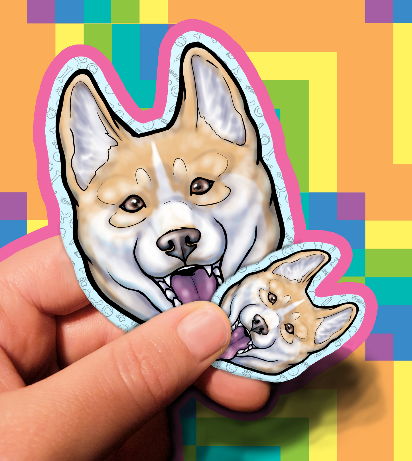 Dog Vinyl Stickers 2 inch or 3.5 inch Enthusiasm Waterproof Laminated Corgi Huskey Lab