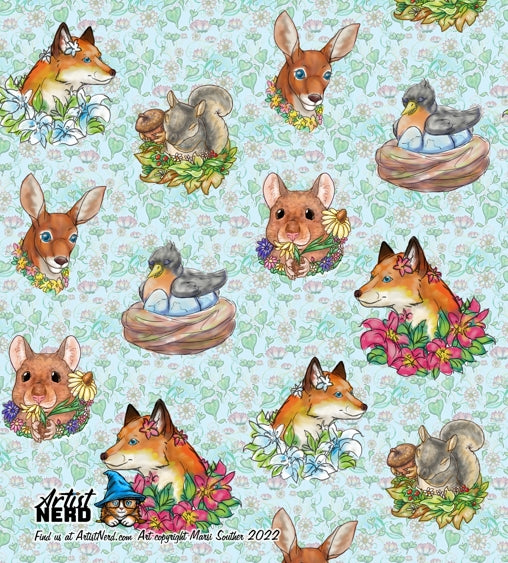Forest Flower Friends Laminated Vinyl Decal Stickers