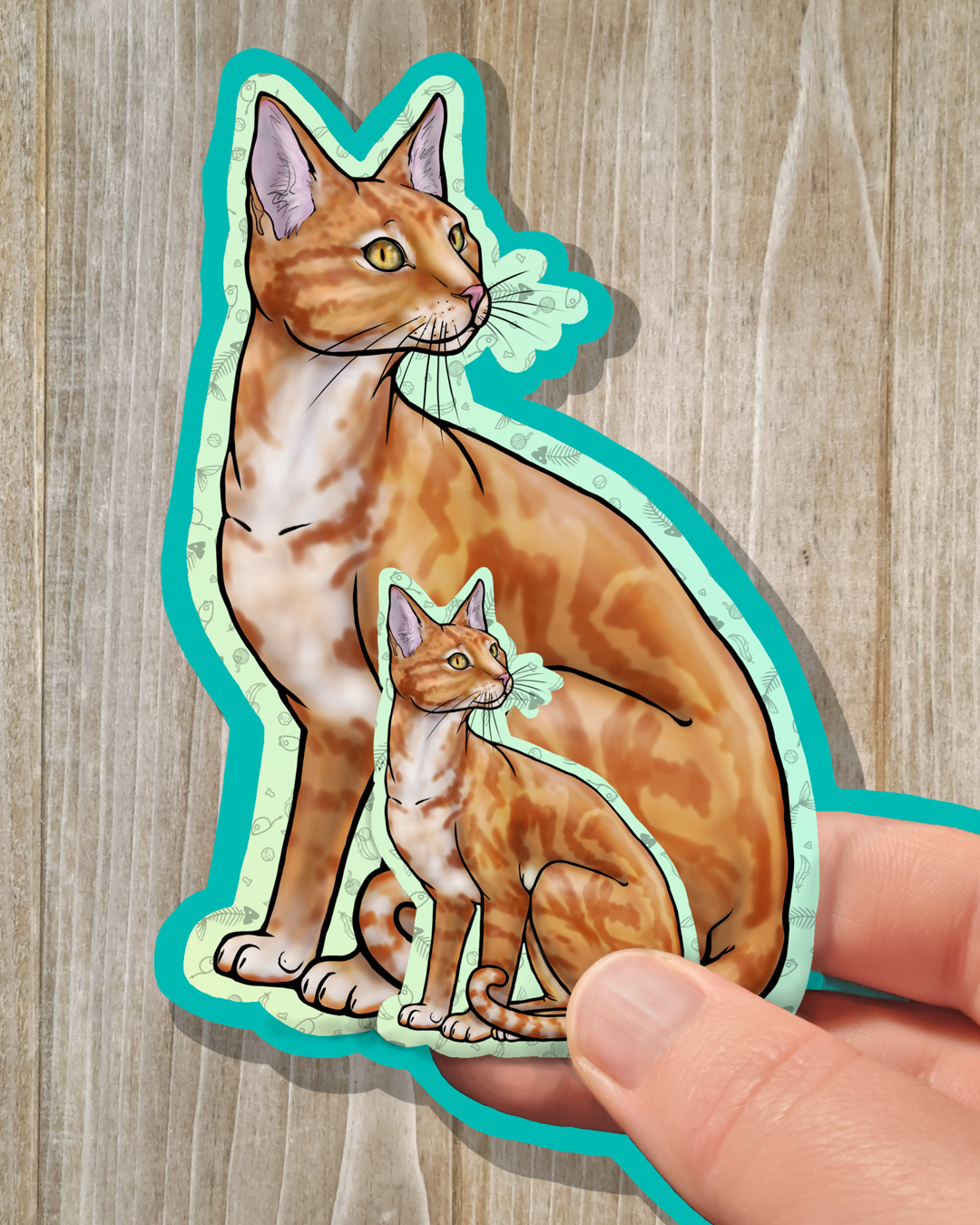 Custom Cat Laminated Vinyl Stickers Your-cat-here YCH with Digital Art File