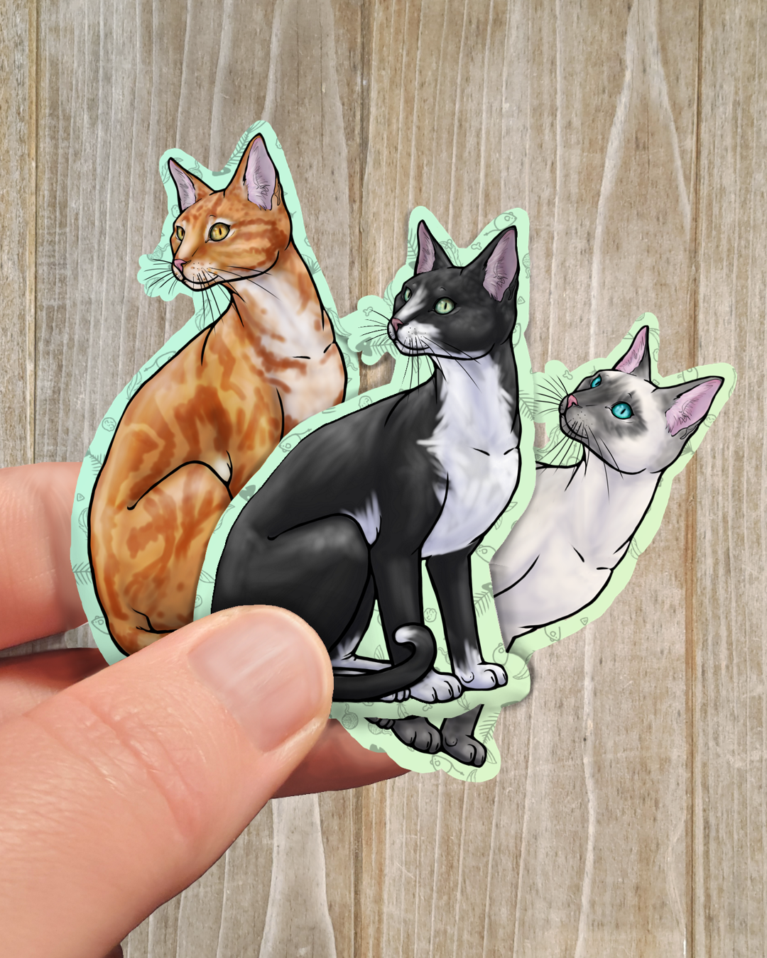 Custom Cat Laminated Vinyl Stickers Your-cat-here YCH with Digital Art File