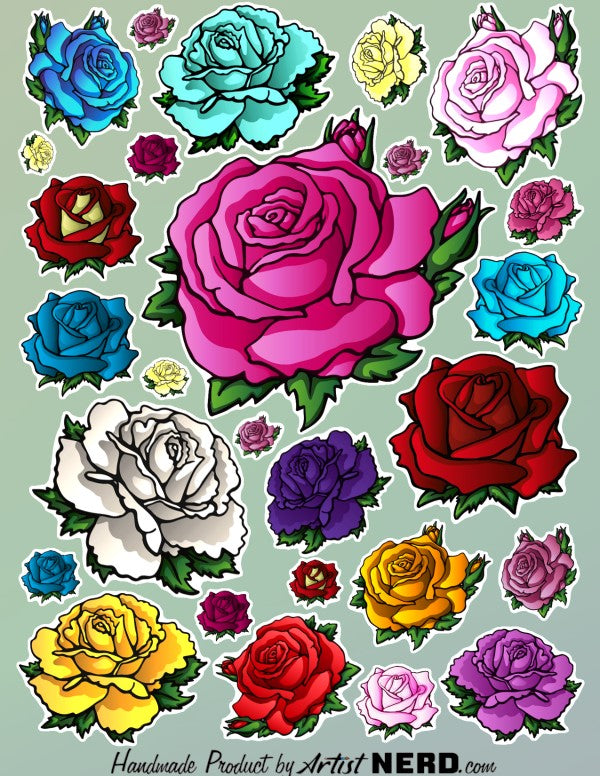 Rose Garden Laminated Vinyl Decal Sticker Sheet