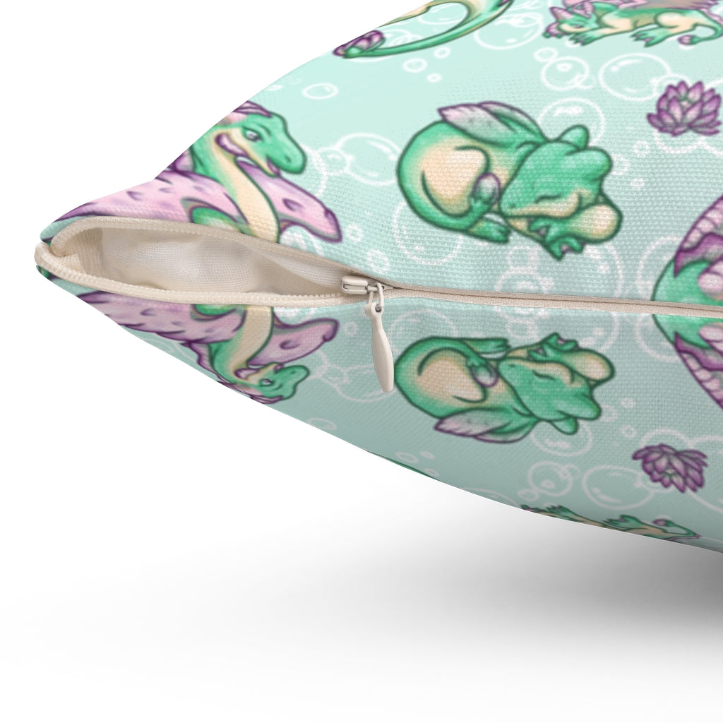 Lolipond Pastel Rainbow Bubbles Spun Polyester Square Pillow