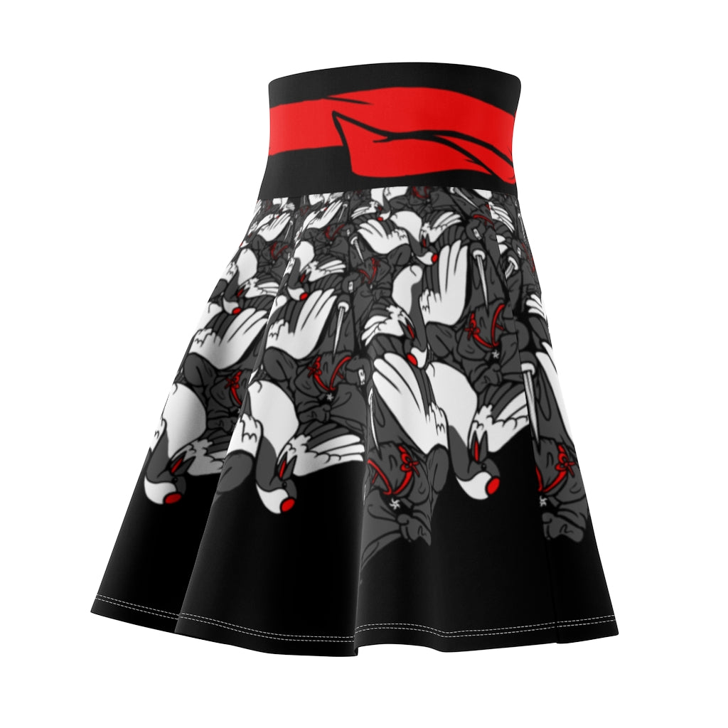 Ninja Crane Shuriken Tessellation Pattern Skater Skirt