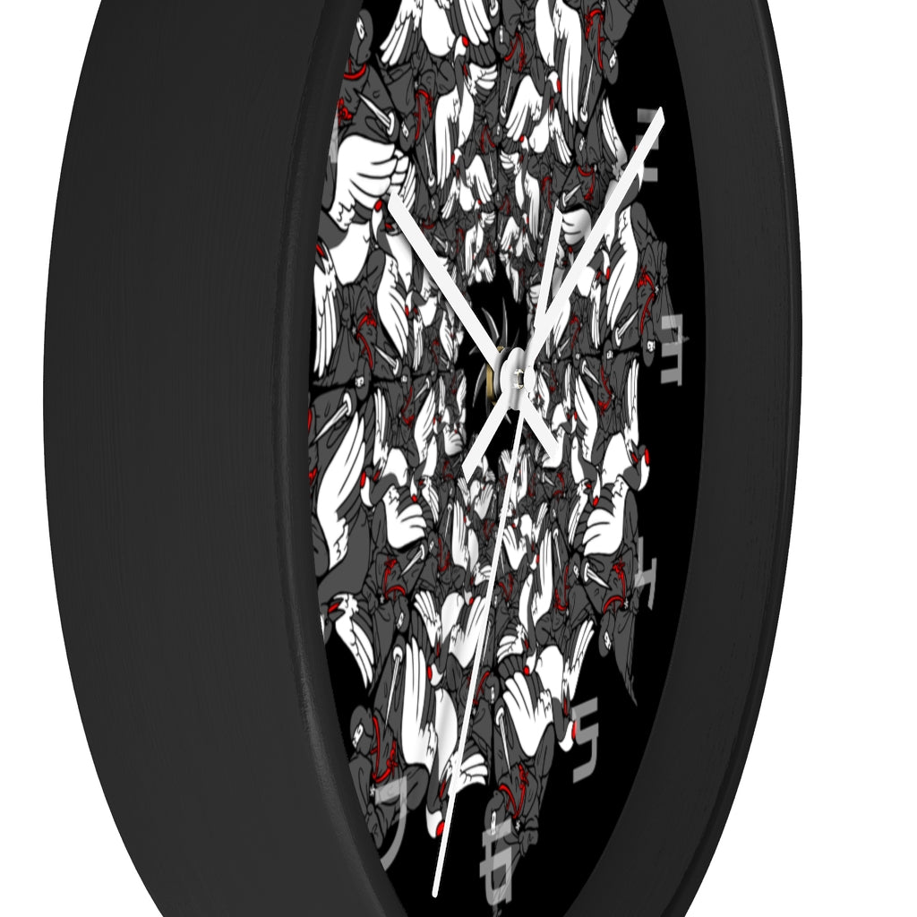 Ninja Crane Shuriken Tessellation Wall Clock