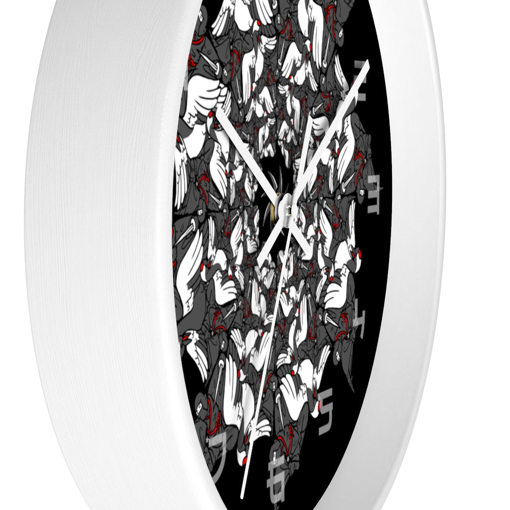 Ninja Crane Shuriken Tessellation Wall Clock