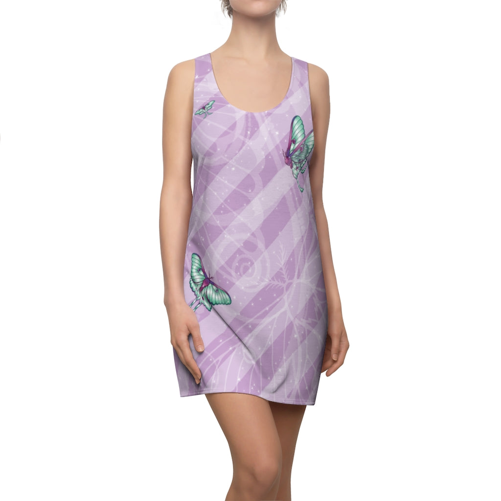 Lavender Luna Moth Racerback Dress