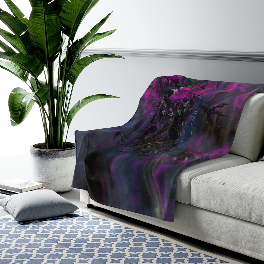 Lovecraft Punk Hound Velveteen Plush Blanket