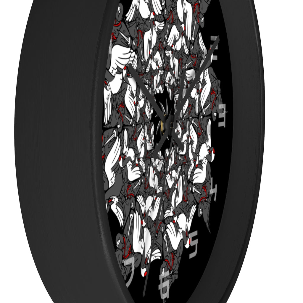 Ninja Crane Shuriken Tessellation Wall Clock