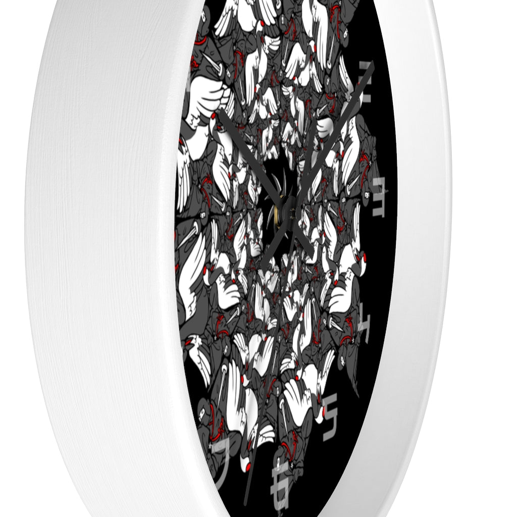 Ninja Crane Shuriken Tessellation Wall Clock
