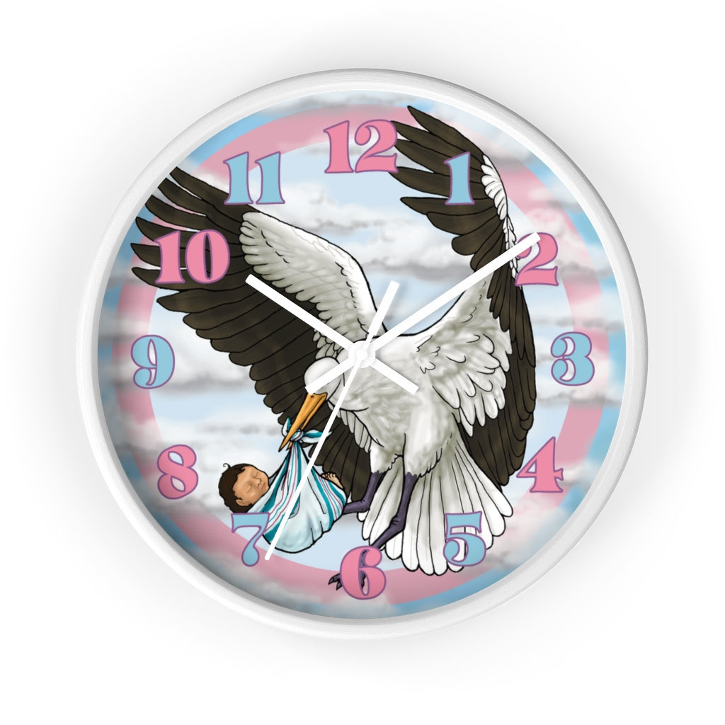 Special Delivery Newborn with Stork Hospital Blanket Baby Burrito Pink and Blue Wall Clock Great for Nursery Child Care Labor and Delivery Nurse Doctor Pediatrician