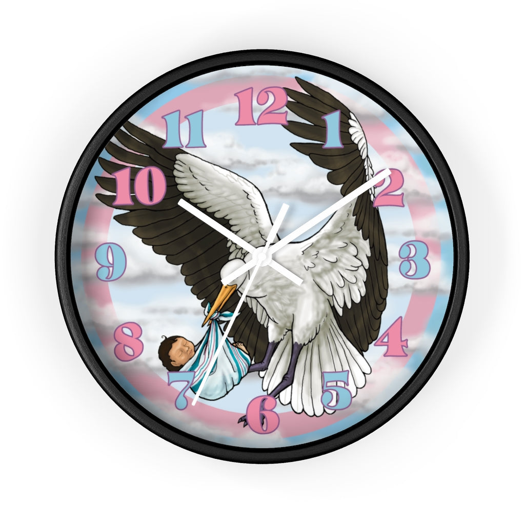 Special Delivery Newborn with Stork Hospital Blanket Baby Burrito Pink and Blue Wall Clock Great for Nursery Child Care Labor and Delivery Nurse Doctor Pediatrician