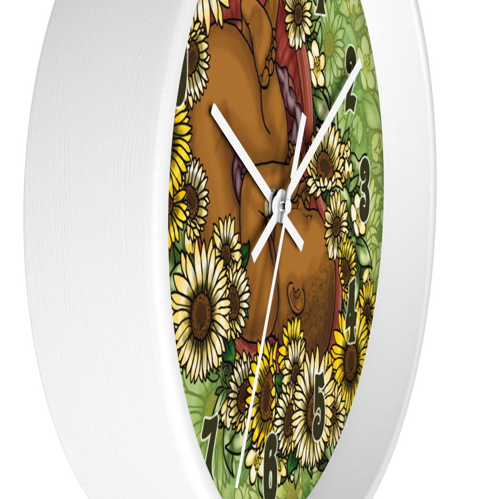 Chocolate Sunflower Fetus Precious Growing Life Wall Clock Great for Nursery Child Care Labor and Delivery Nurse Doctor Pediatrician