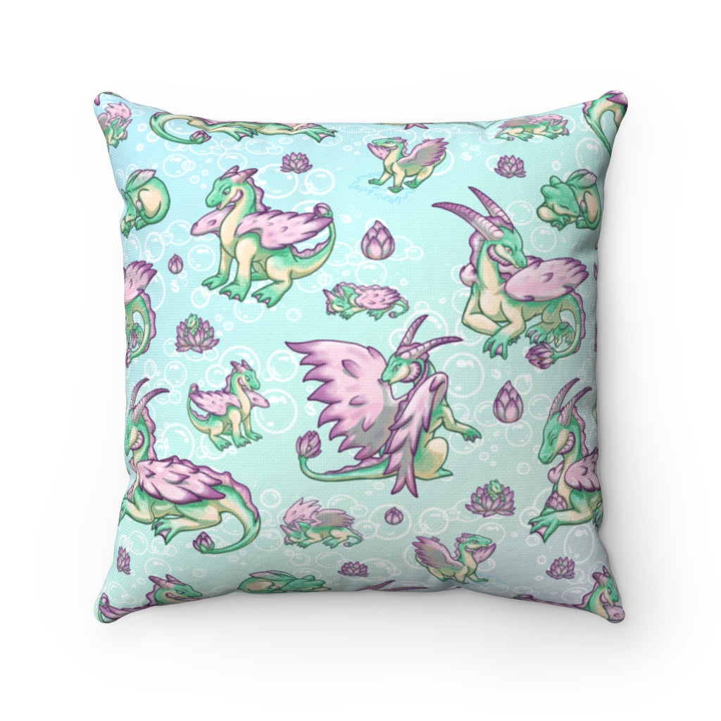 Lolipond Pastel Rainbow Bubbles Spun Polyester Square Pillow