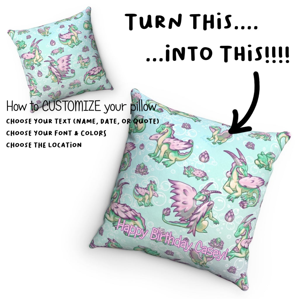 Lolipond Pastel Rainbow Bubbles Spun Polyester Square Pillow
