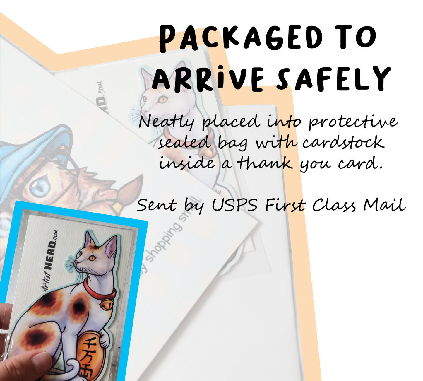 Bundle (5) 4.5 inch Sitting Lucky Cat Neko Gato Waterproof Laminated Vinyl Stickers Matte