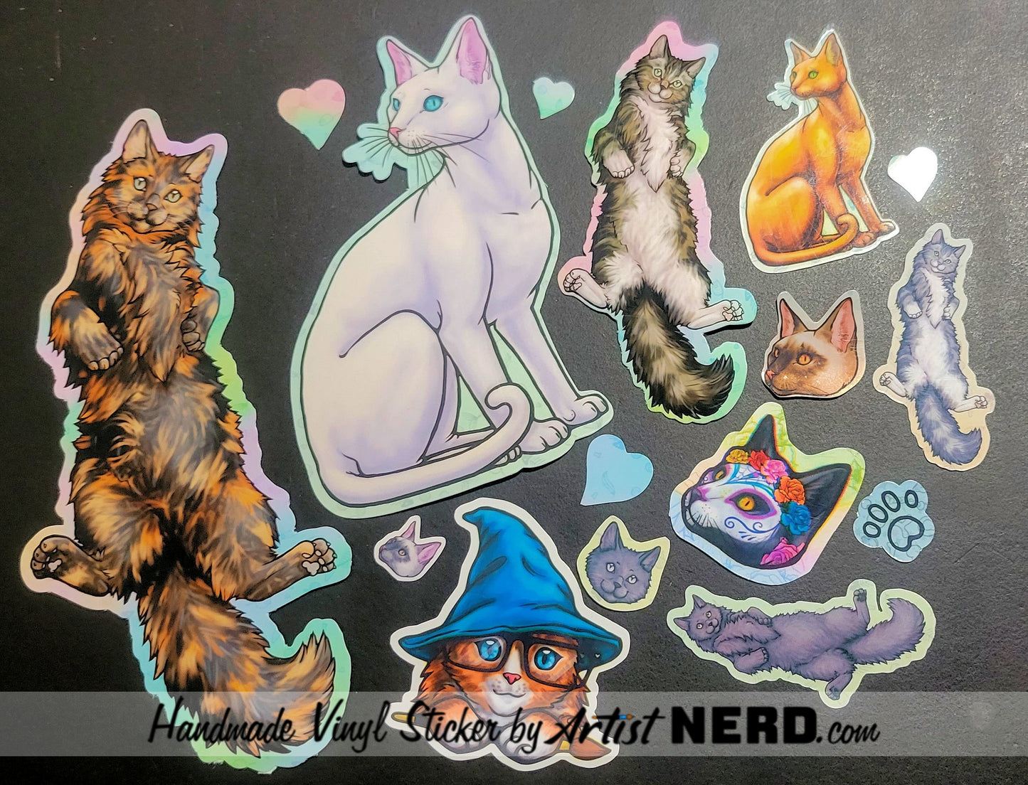 Random Themed Vinyl Sticker Grab - Cat, Dog or Sugar Skull - Non-Standard sized, Misprints, Discontinued, Imperfect, and other includes Sticker-fetti