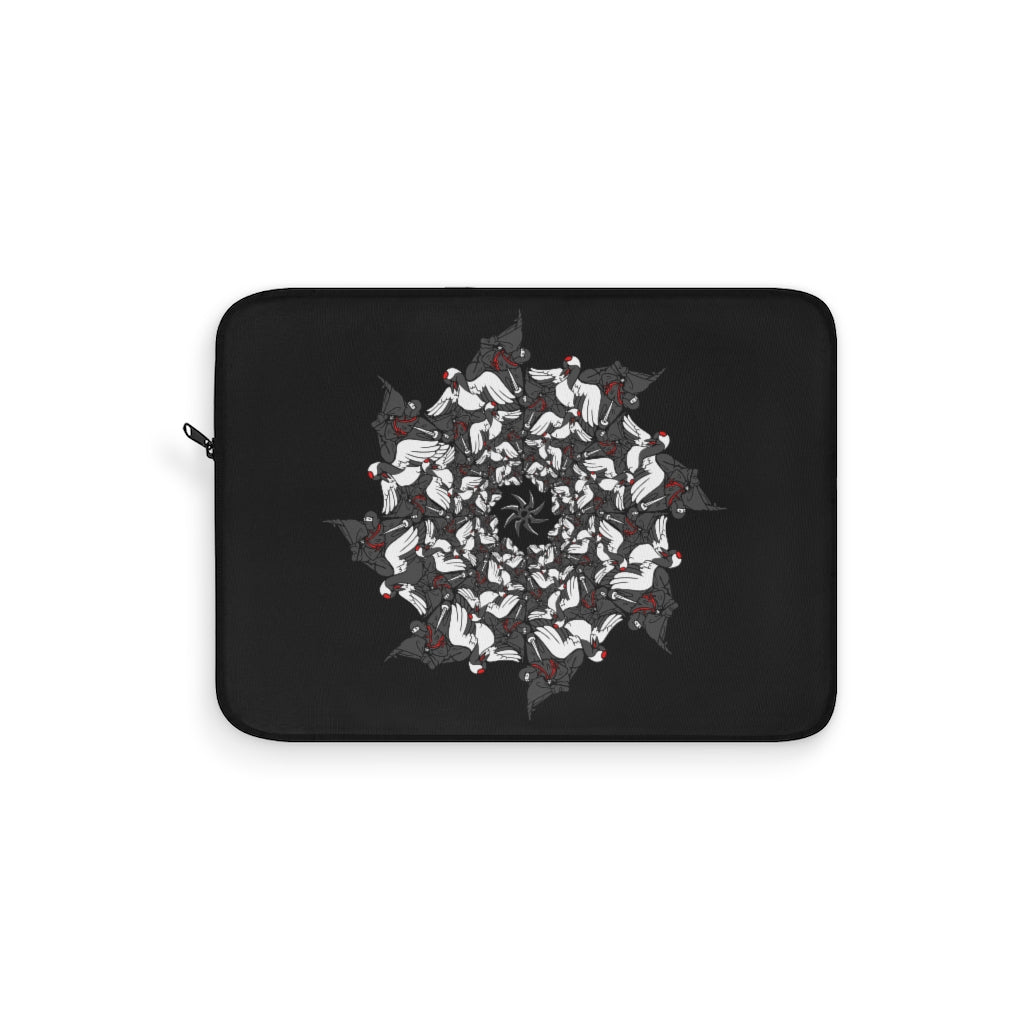 Ninja Crane Shuriken Tessellation Pattern Laptop Tablet Sleeve