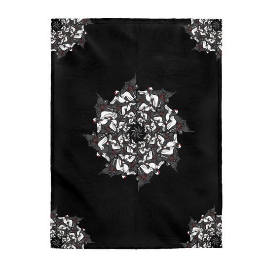 Ninja Crane Shuriken Tessellation Pattern Velveteen Plush Blanket