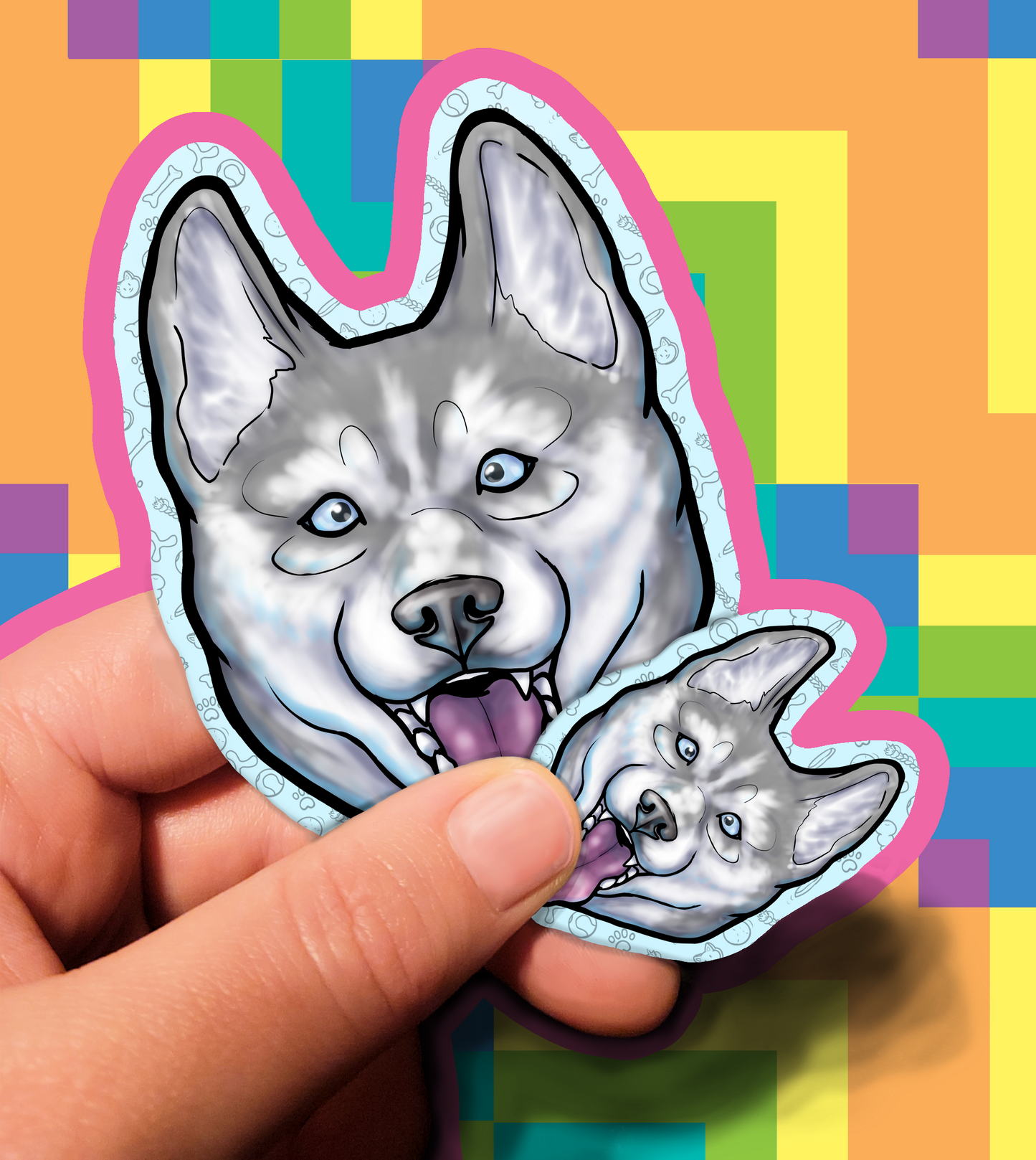 Dog Vinyl Stickers 2 inch or 3.5 inch Enthusiasm Waterproof Laminated Corgi Huskey Lab