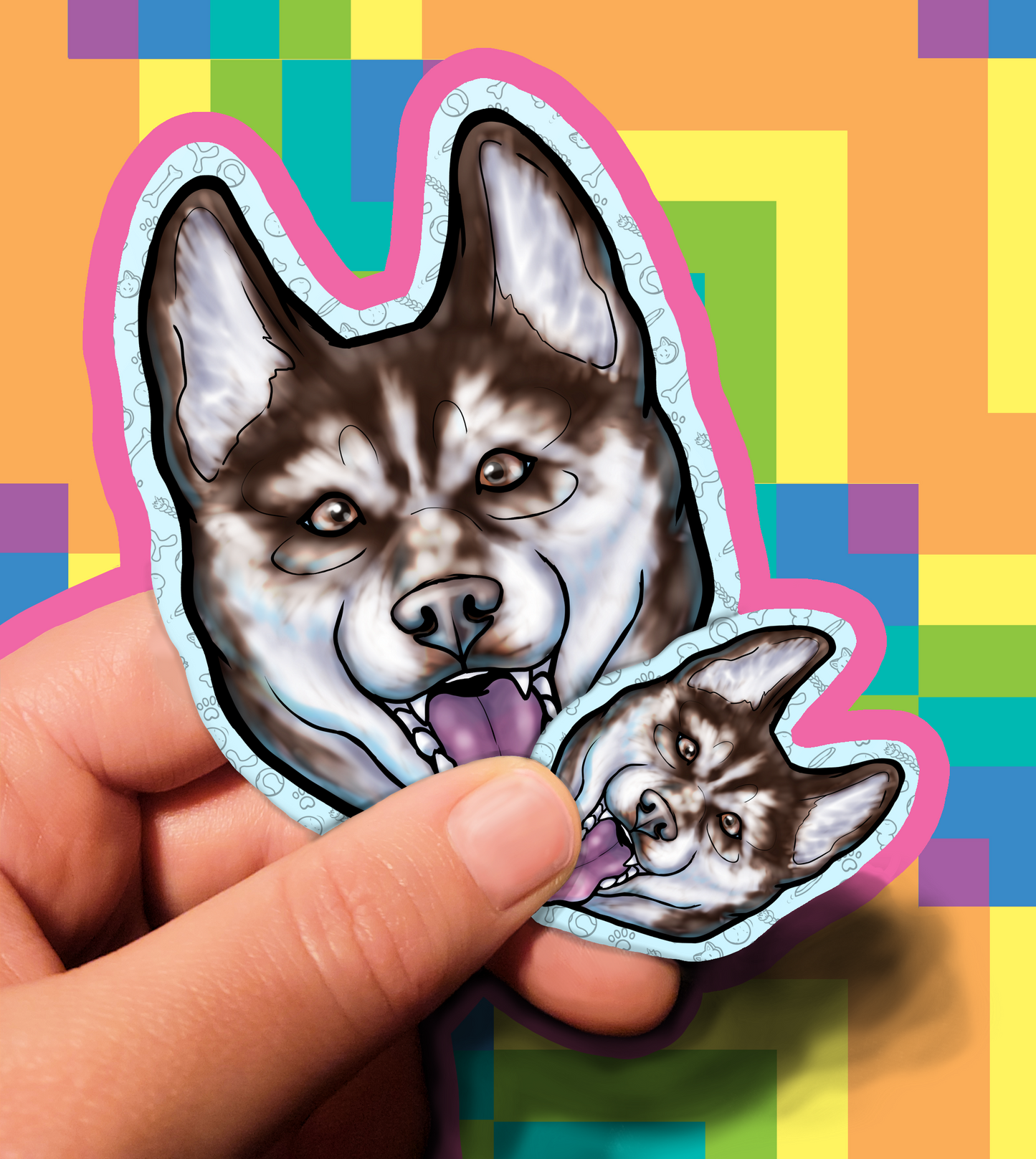 Dog Vinyl Stickers 2 inch or 3.5 inch Enthusiasm Waterproof Laminated Corgi Huskey Lab