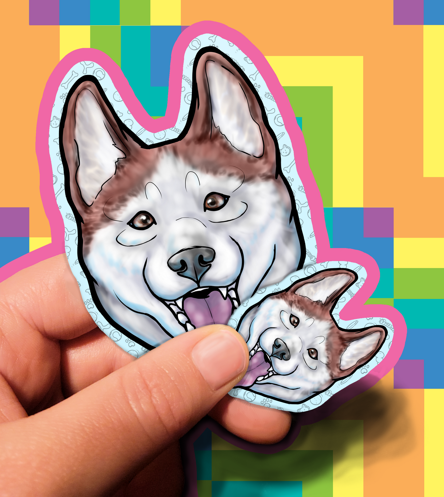 Dog Vinyl Stickers 2 inch or 3.5 inch Enthusiasm Waterproof Laminated Corgi Huskey Lab