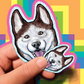 Dog Vinyl Stickers 2 inch or 3.5 inch Enthusiasm Waterproof Laminated Corgi Huskey Lab