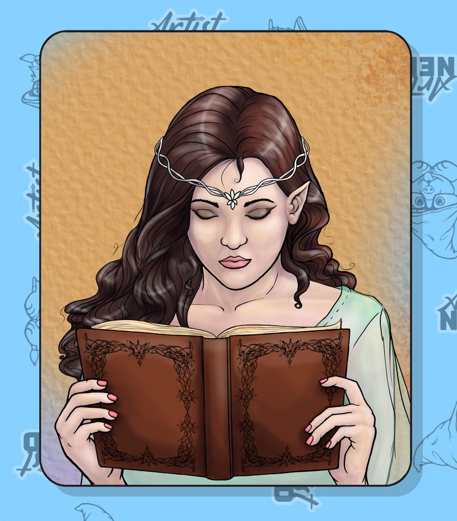 Custom Character YCH Avatar with Book or Prayer Digital Image Feminine Female