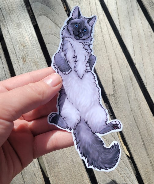 Custom Stickers Fluffy Cat Belly Laminated Vinyl with Digital Art File