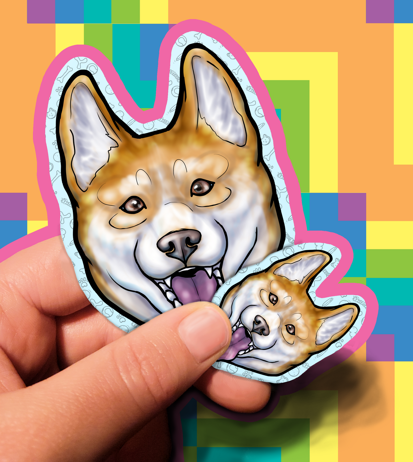 Dog Vinyl Stickers 2 inch or 3.5 inch Enthusiasm Waterproof Laminated Corgi Huskey Lab