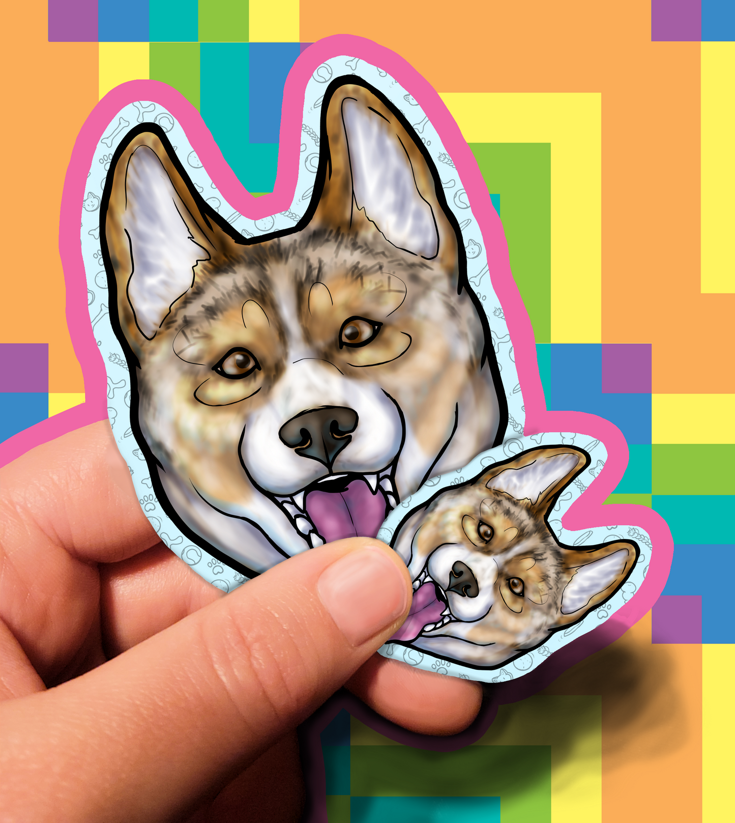 Dog Vinyl Stickers 2 inch or 3.5 inch Enthusiasm Waterproof Laminated Corgi Huskey Lab