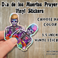 Sugar Skull Vinyl Sticker 2 or 3.5 inch Buzz Prayer Laminated Waterproof Día de Muertos Day of the Dead
