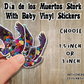 Sugar Skull Stork with Swaddled Baby Waterproof Laminated Vinyl Stickers Día de los Muertos | Day of the Dead