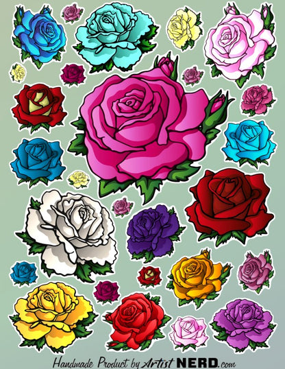Rose Garden Laminated Vinyl Decal Sticker Sheet
