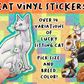 4.5 inch Sitting Lucky Cat Neko Gato Waterproof Laminated Vinyl Stickers Matte